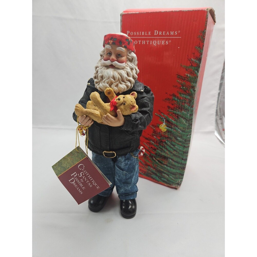 Possible Dreams Clothtique "Easy Ridin' Santa" 713159 Biker Figure 1997 10"